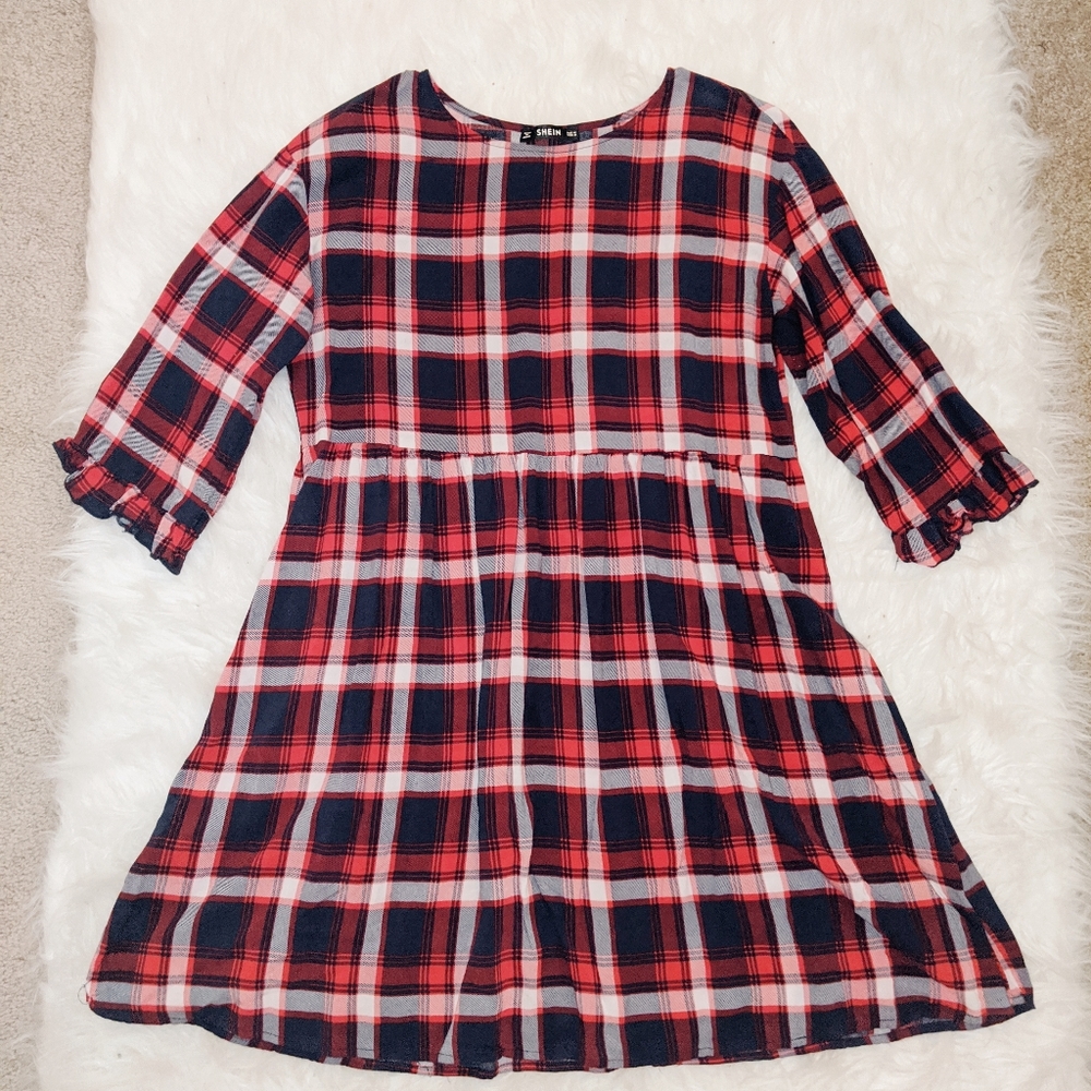 Plaid smock dress